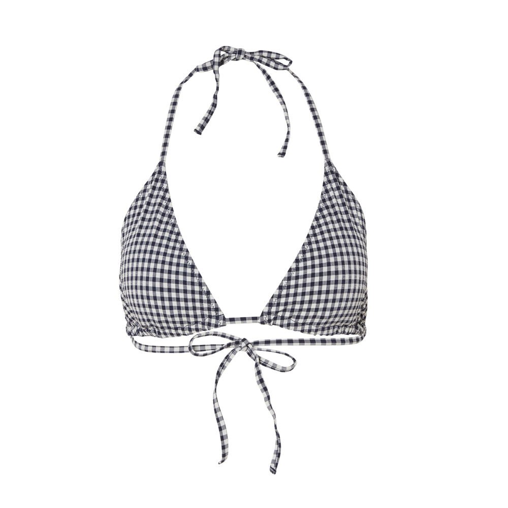Parte de arriba del bikini con motivo de vichy - azul azul.