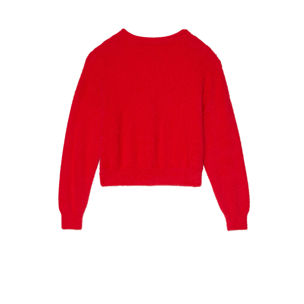 Cárdigan de polar con botón - rojo rojo.