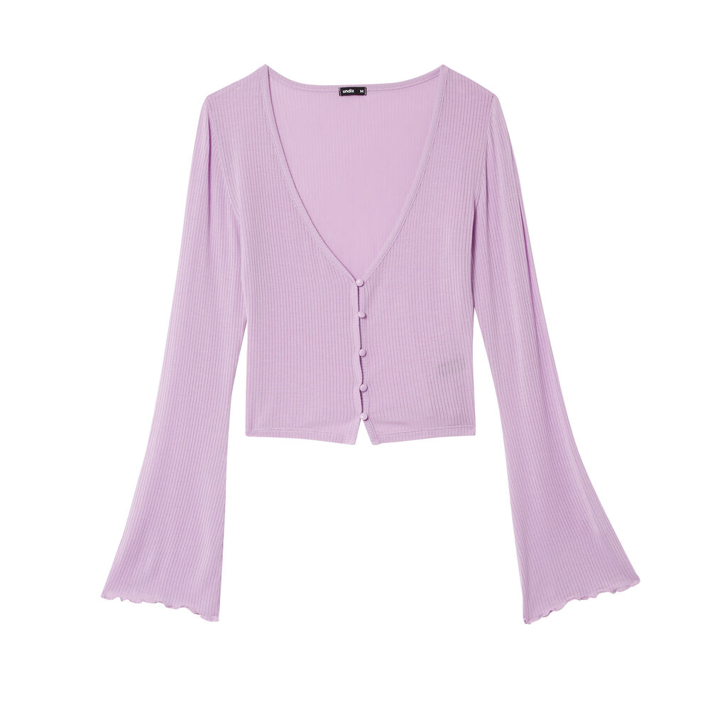 Top de manga larga con botones - lilas morado.