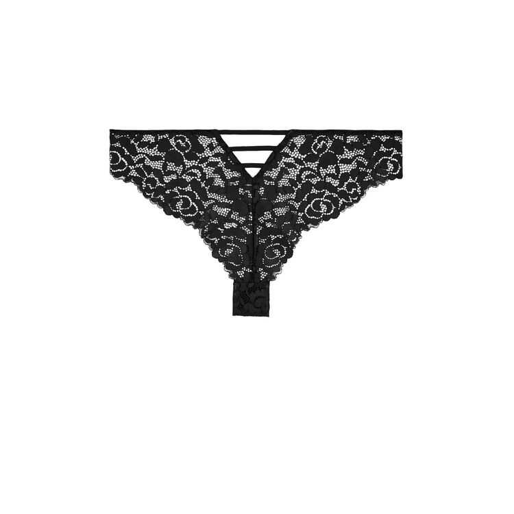 Tanga de encaje luluiz negro.