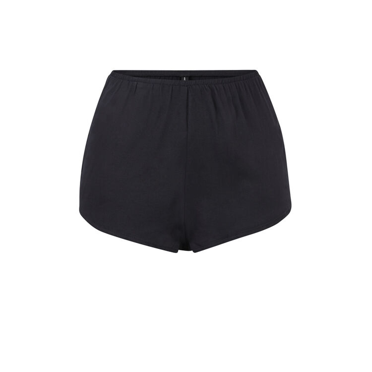 Shorts de satén con aplicación de encaje sexysatiz negro.