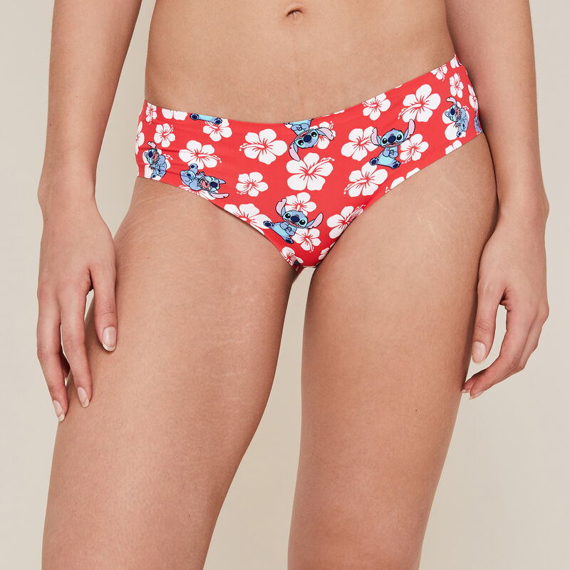 Braguita culotte de microfibra con estampado de Stitch - roja Braguita culotte de microfibra con estampado de Stitch - roja;