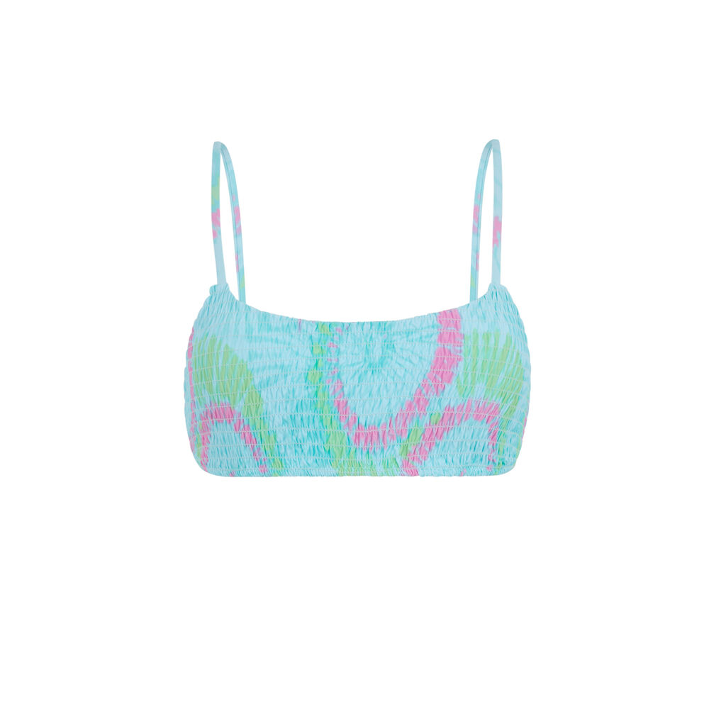 Parte de arriba de bikini sujetador con estampado - azul turquesa azul turquesa.