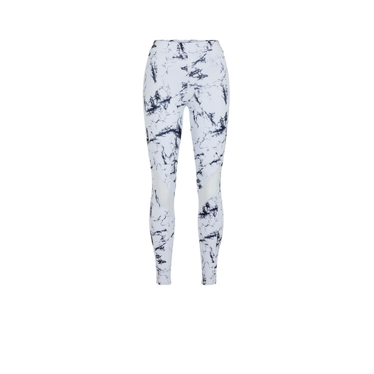 Leggings deportivos con estampado de mármol yogamarbliz blanco.