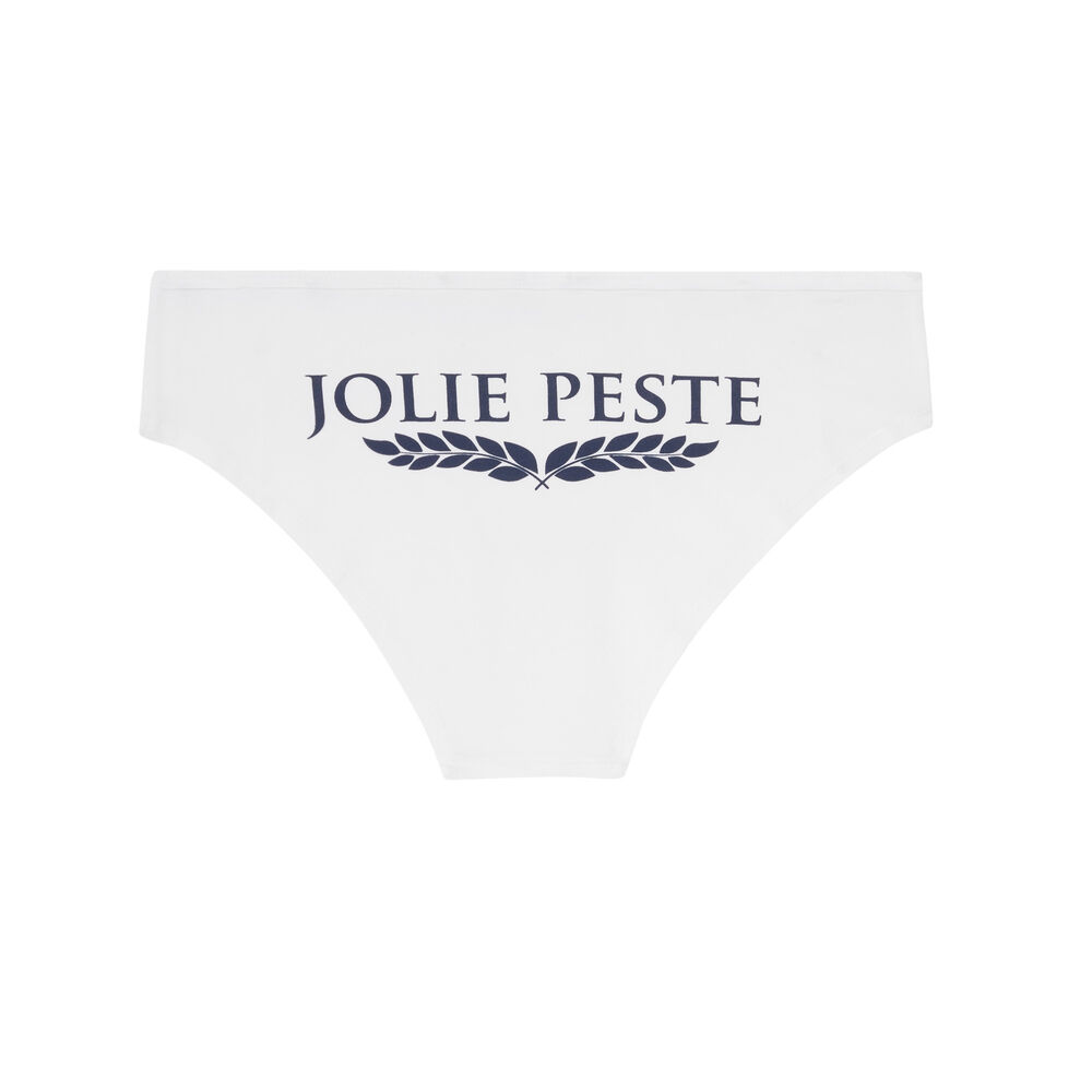 Braguita culotte con mensaje jolie peste - blanca blanco.