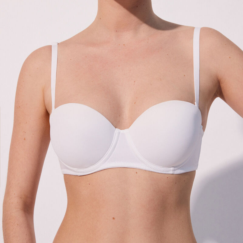 Sujetador bandeau de microfibra - blanco Sujetador bandeau de microfibra - blanco;