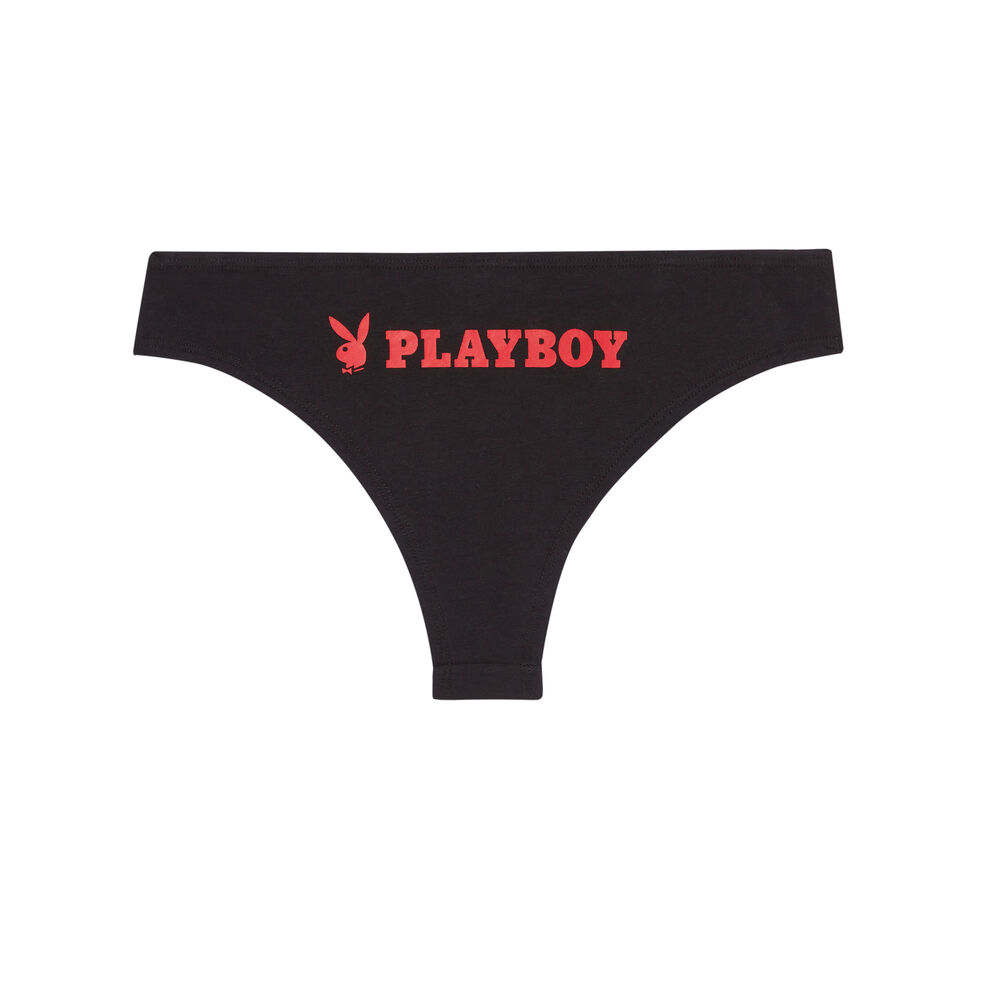 Braguita culotte playboy - negro negro.