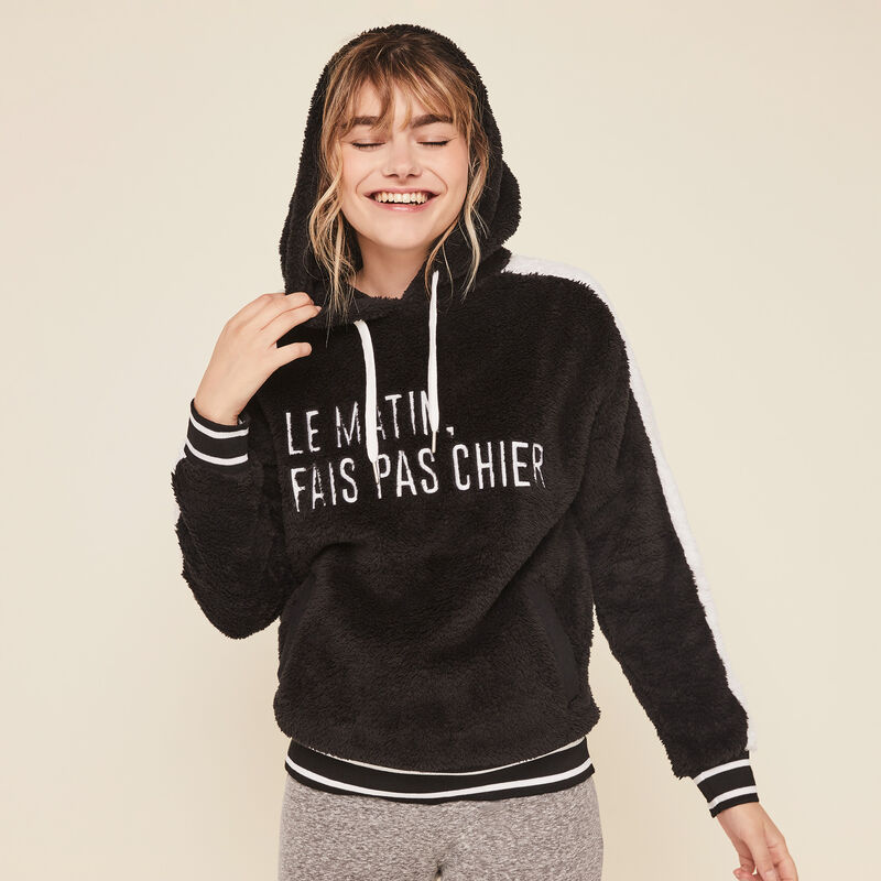 Sudadera con capucha polar con mensaje matichieusiz Sudadera con capucha polar con mensaje matichieusiz;
