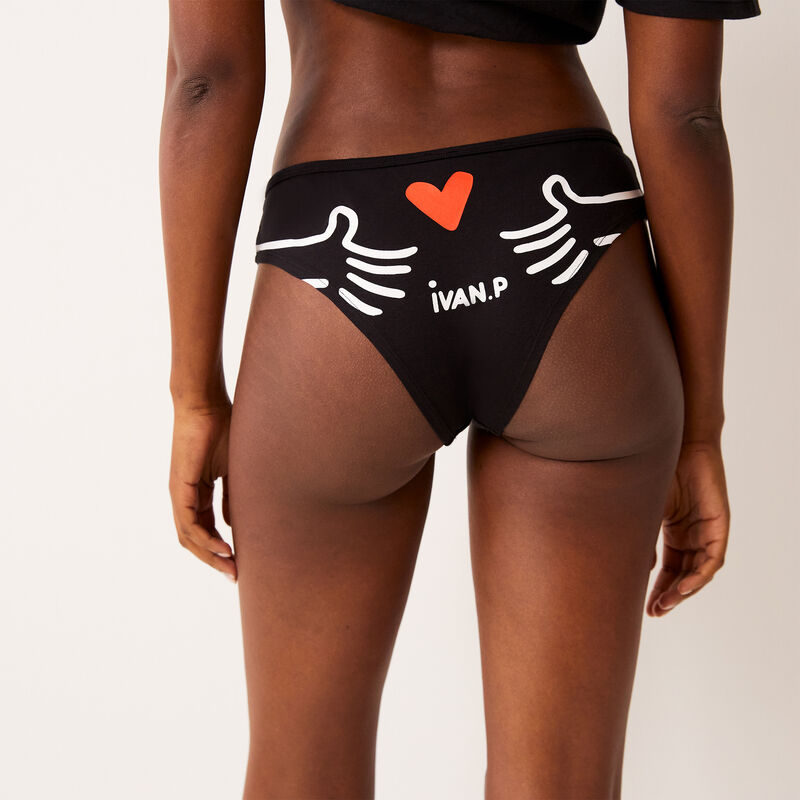 Braguita culotte con estampado Ivan Peev - negro Braguita culotte con estampado Ivan Peev - negro;
