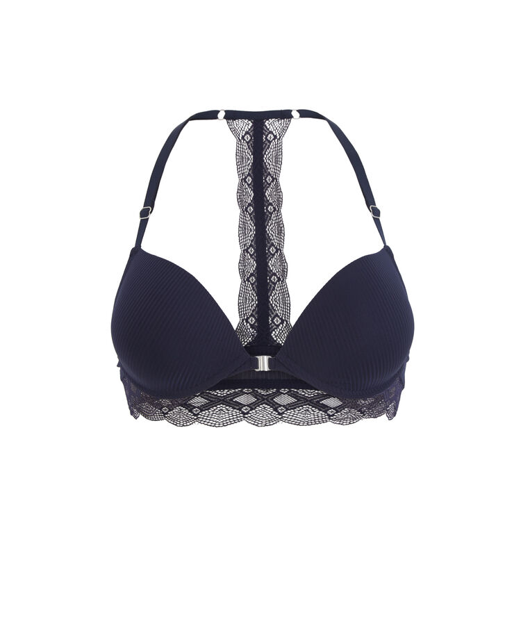 Sujetador push-up azul marino monoskiz azul.