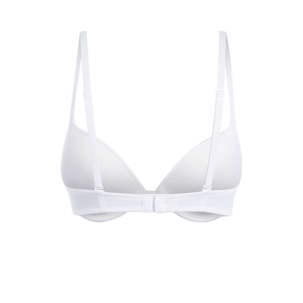 Sujetador blanco de microfibra con relleno de gel blanco.