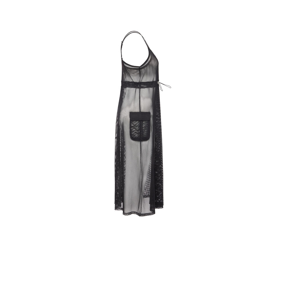 Vestido de rejilla - negro negro.