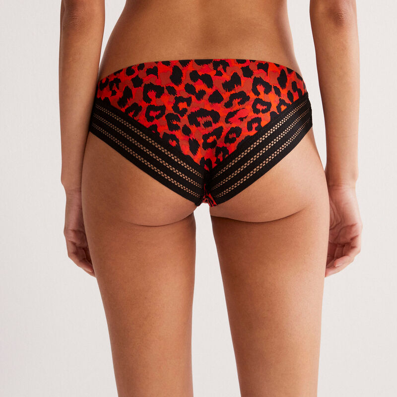 braguita con estampado de leopardo - roja braguita con estampado de leopardo - roja;