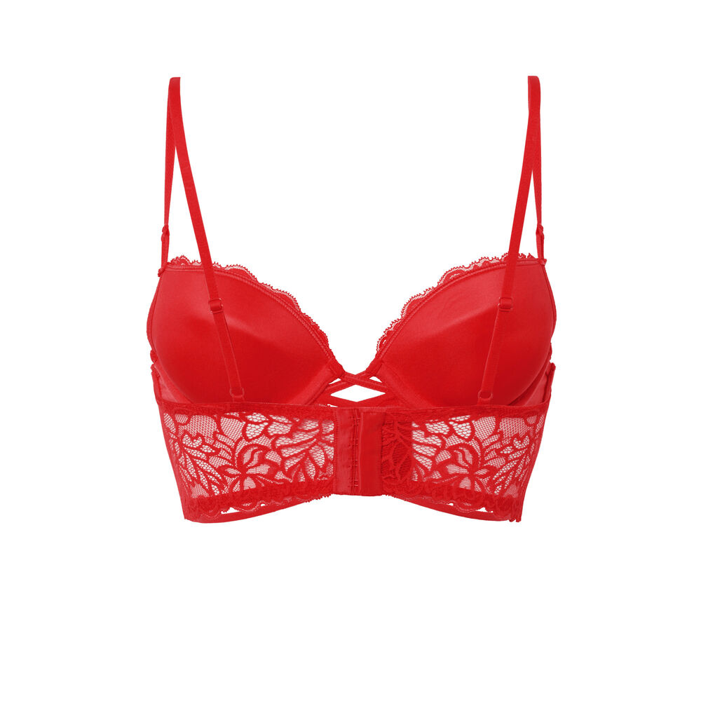 Sujetador push-up de encaje - rojo rojo.