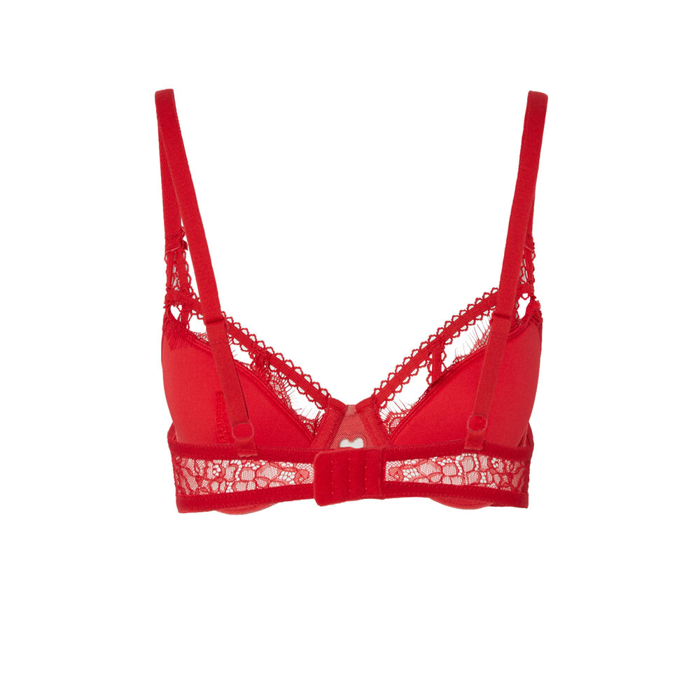 Sujetador de aumento con lazos sexy - rojo rojo.