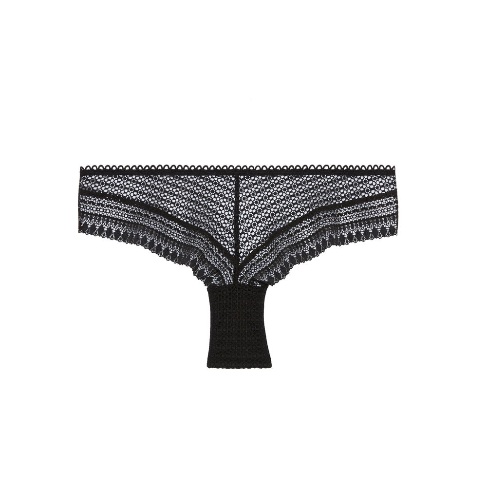 Braguita culotte de encaje con detalles de corsé - negra negro.