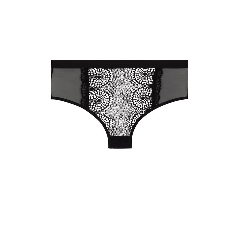 Braguita de talle alto de encaje - negro Braguita de talle alto de encaje - negro;
