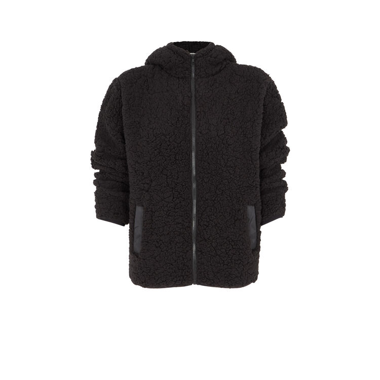 Veste à zip polaire sherpoliz noir.