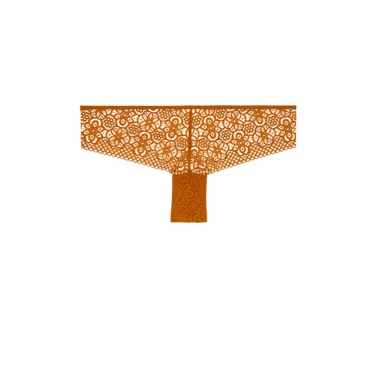 Braguita culotte de encaje con detalle de bisutería ethnobiz terracota.