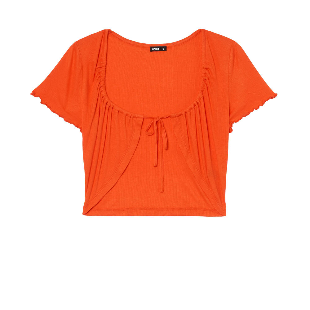 Crop top cruzado - rojo rojo.