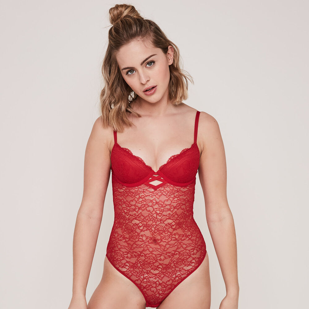 Body push-up con encaje everydayiz rojo.