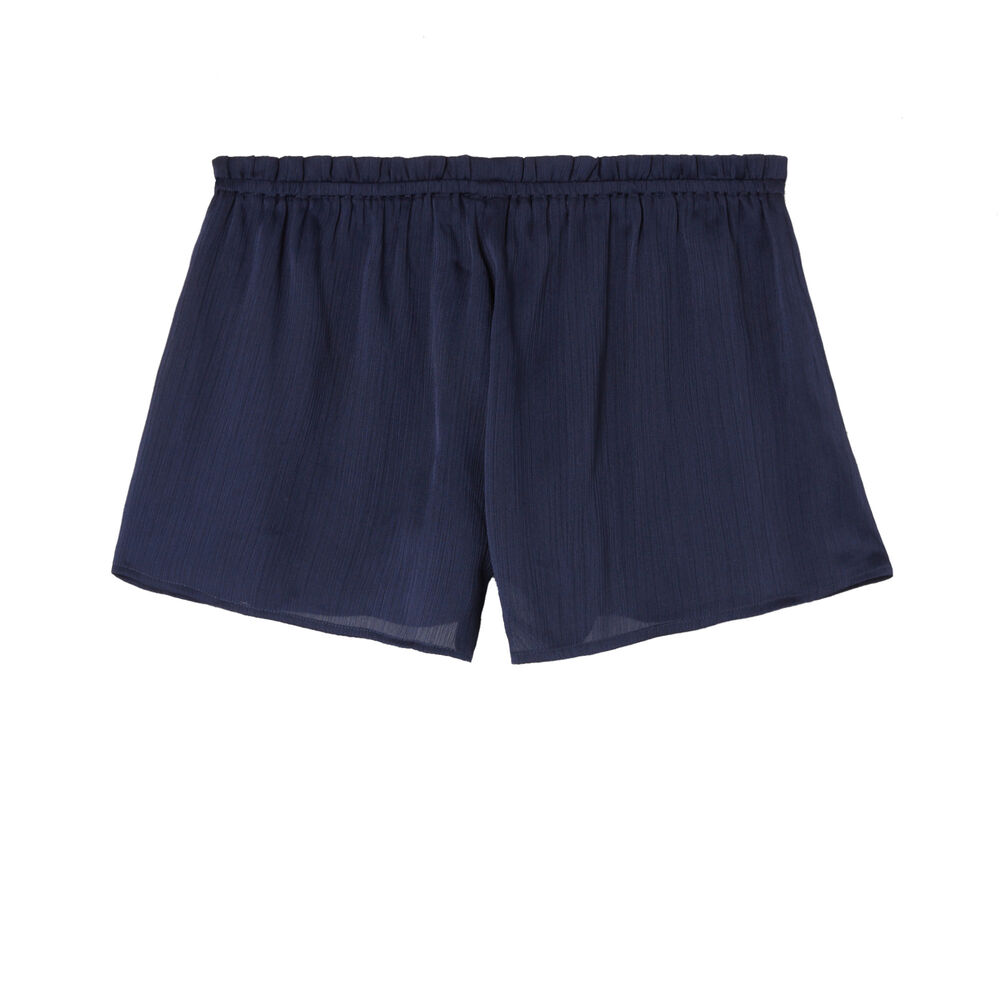 Shorts fluidos con volante - azul azul.