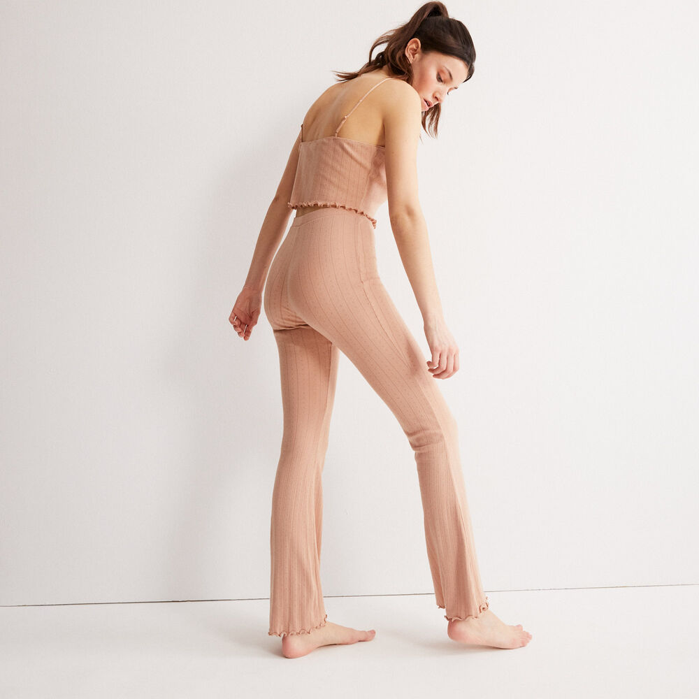 Camiseta lisa de punto con puntitos - beige nude beige.