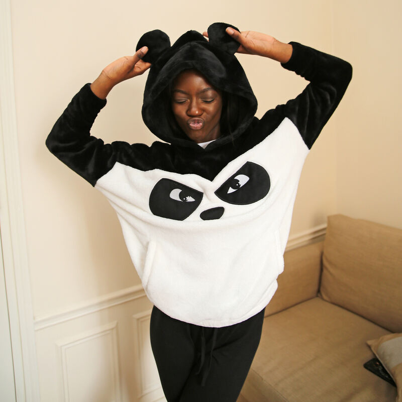 Polar panda con mensaje de panda gruñón - negro Polar panda con mensaje de panda gruñón - negro ;