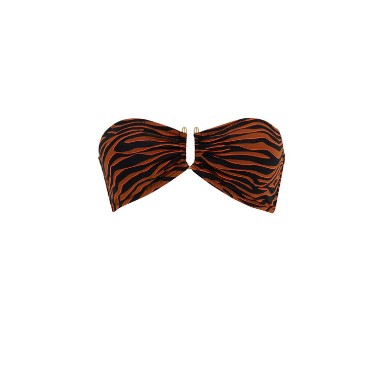 Parte de arriba de bikini bandeau marrón afrozebriz brown.