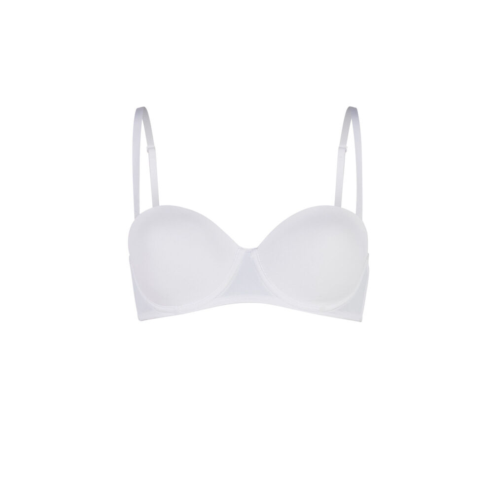Sujetador bandeau de microfibra - blanco blanco.