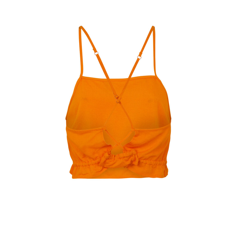 Top corto de tirantes finos - naranja naranja.
