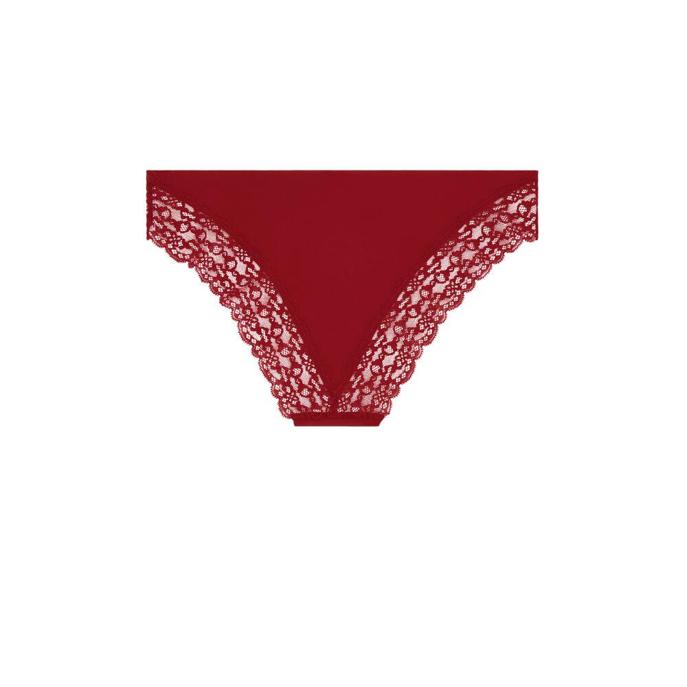 Braguita culotte lisa de microfibra - roja rojo.