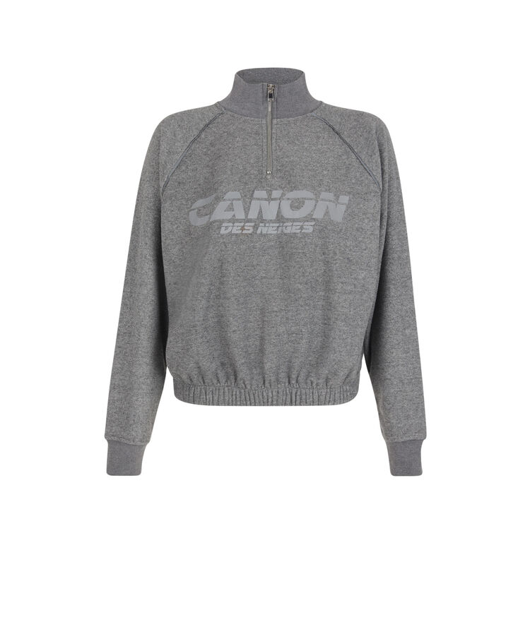 Sudadera con cremallera y estampado reflector canondesneigiz gris.