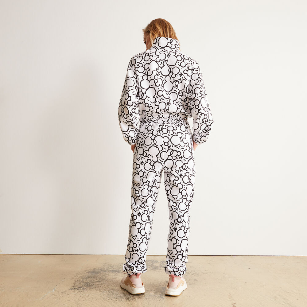Sudadera con cremallera y estampado de cabeza de mickey - blanca blanco.