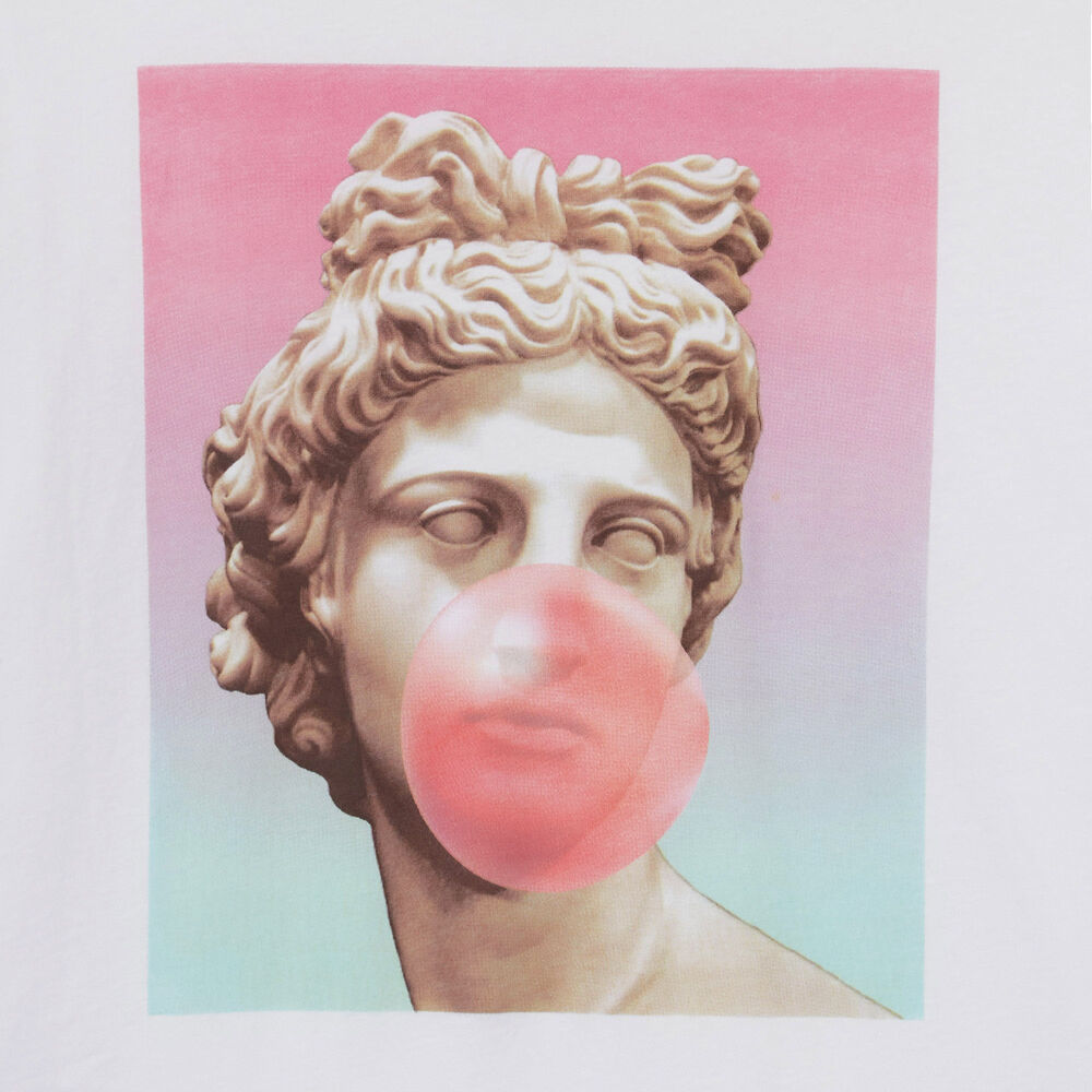 Top con estampado de estatua chicle - blanco blanco.