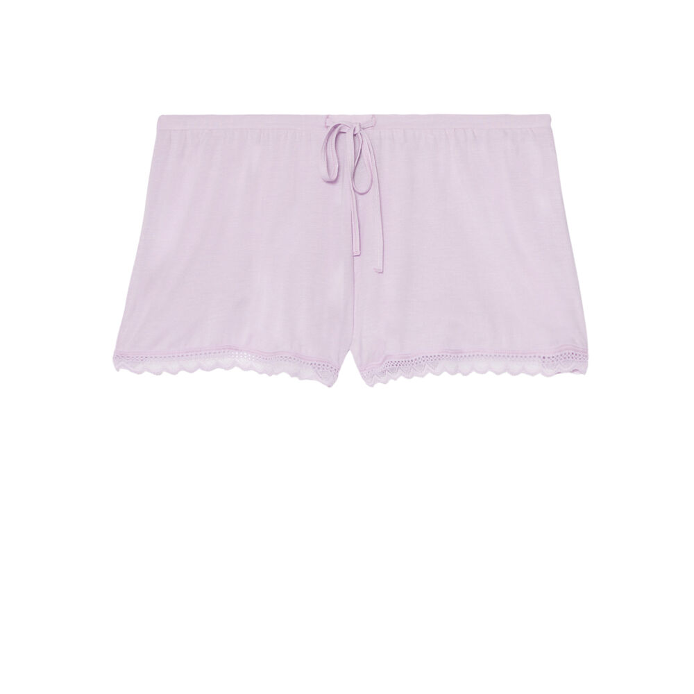 Shorts lisos de punto - morado morado.