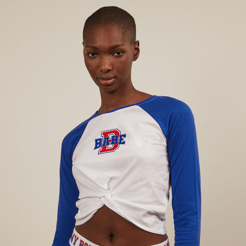Top Babe con mangas raglán - azul Top Babe con mangas raglán - azul ;