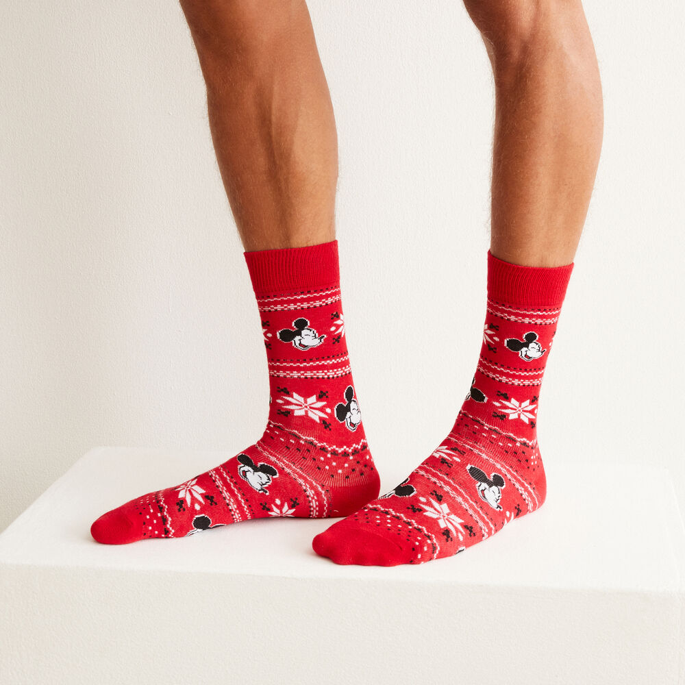 Dúo de bóxer y calcetines con estampado jacquard - rojo rojo.