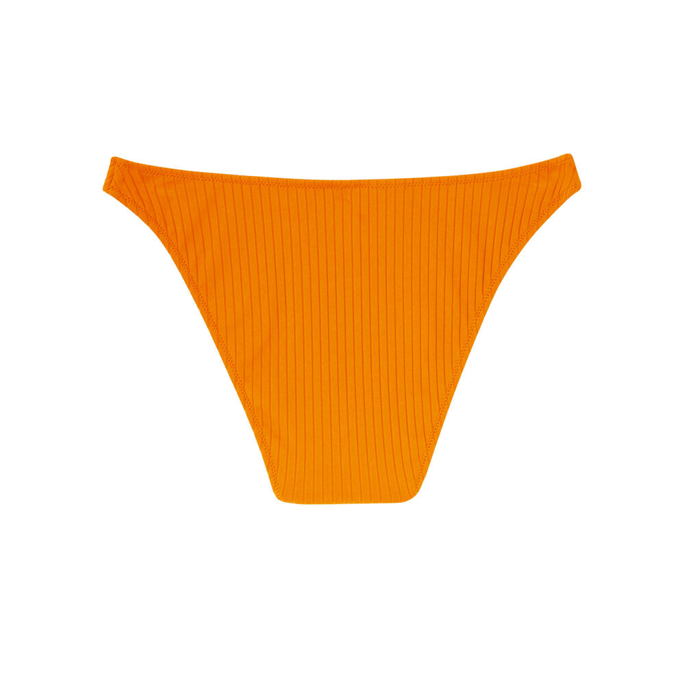 Parte de abajo de bikini braguita con estampado hawaiano - naranja orange.