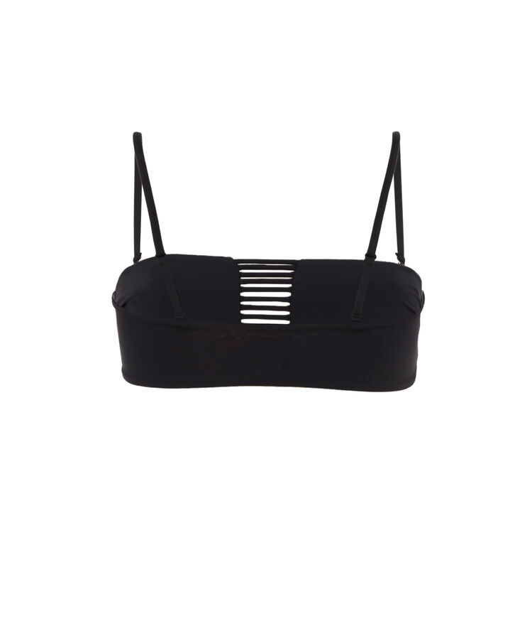 Parte de arriba de bikini bandeau - negra negro.