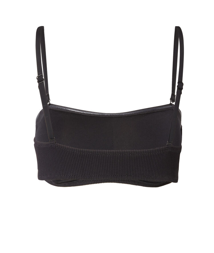 Parte de arriba de bikini bandeau texturizada - negra negro.