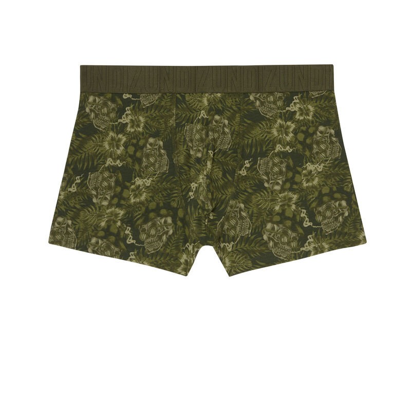 Bóxer con motivos de hibisco - caqui Bóxer con motivos de hibisco - caqui;