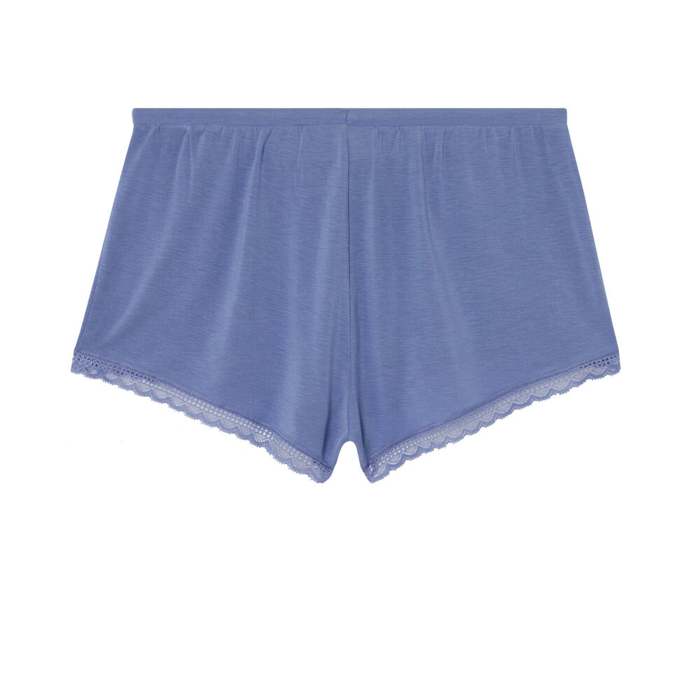 Shorts lisos de punto - azul azul.