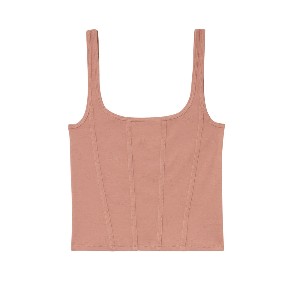 Top con efecto corset aya x undiz "jolie nana" de encaje - rosa nude rosa.