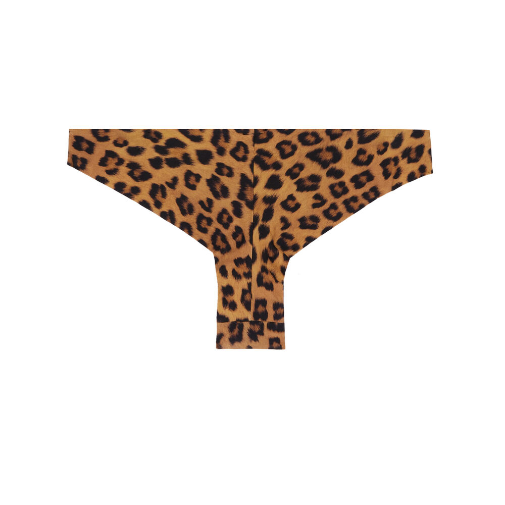 Parte de abajo de bikini con estampado de leopardo - marrón marrón.