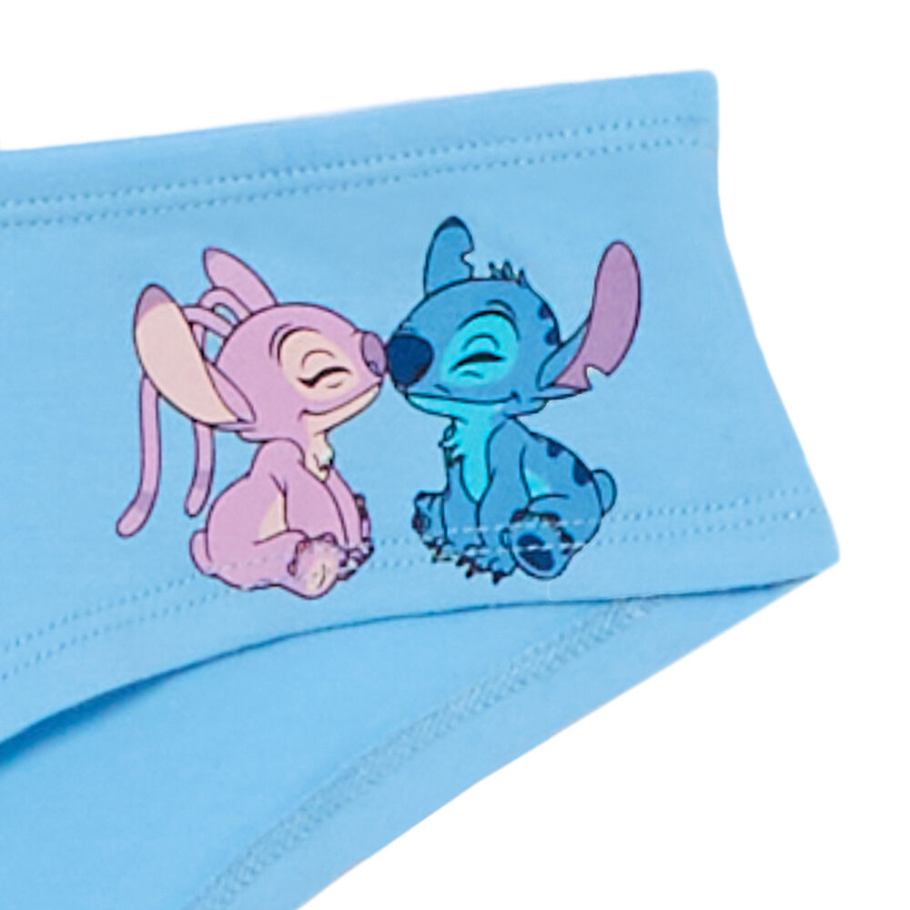 Juego de top y braguita con estampado pareja stitch - azul azul.