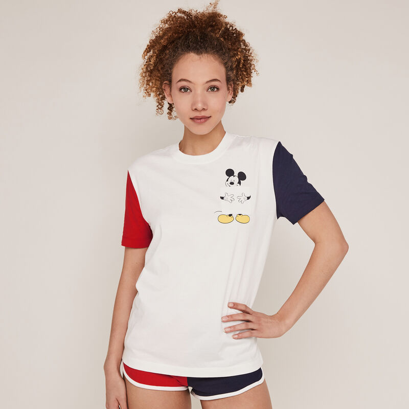 Top bicolor con estampado de Mickey - crudo Top bicolor con estampado de Mickey - crudo;
