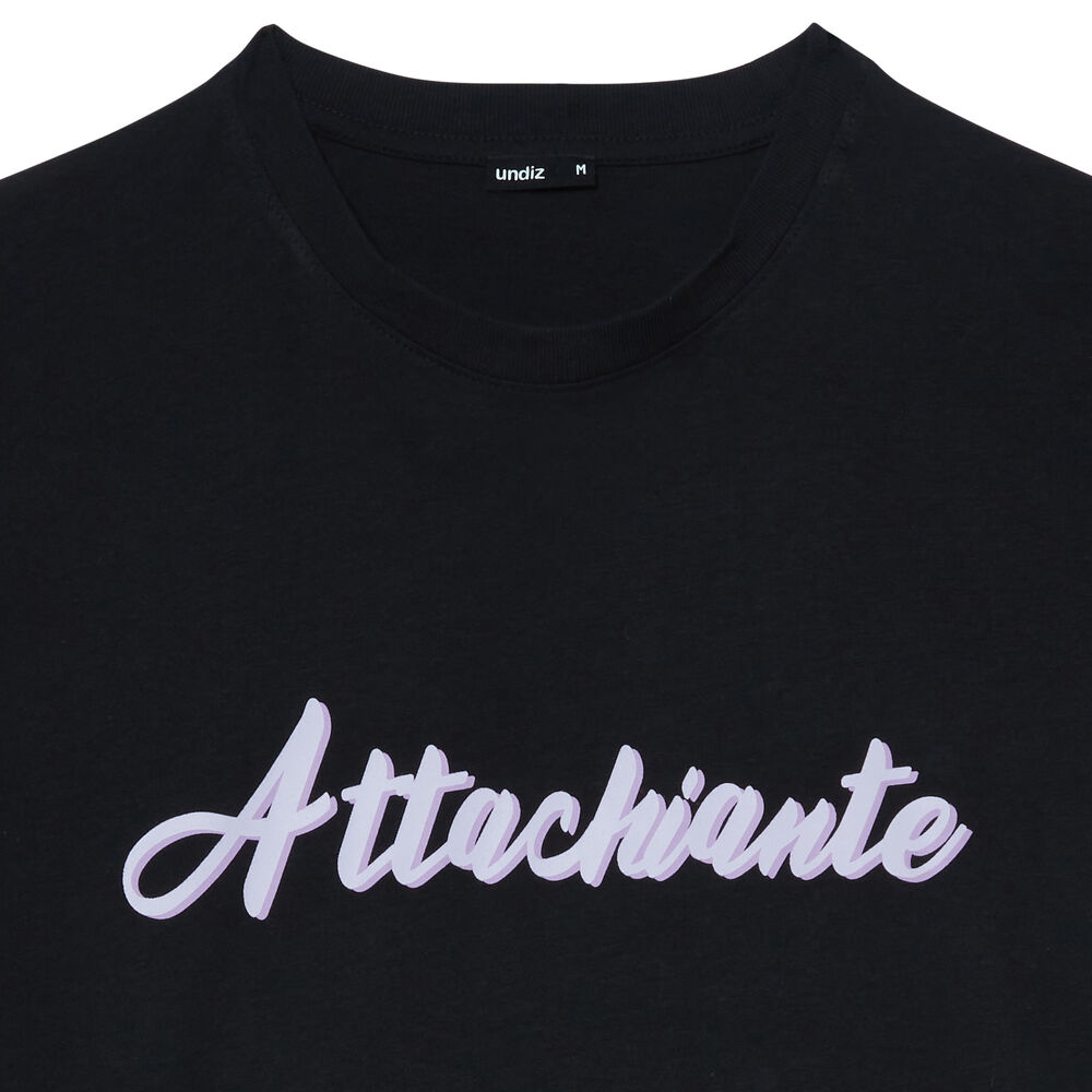Conjunto de top y braguita con mensaje "attachiante" - negro negro.