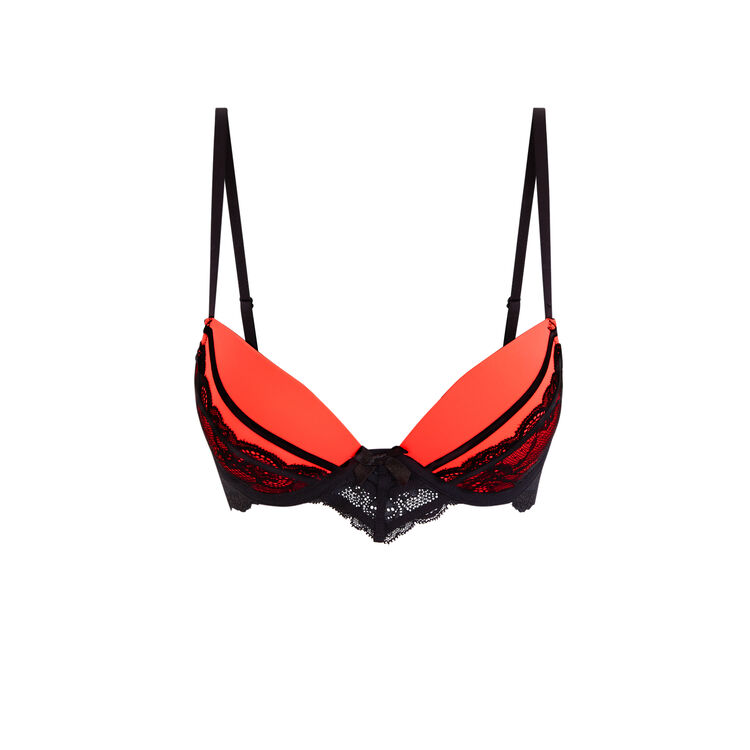 Sujetador push-up de encaje new princiz burdeos.