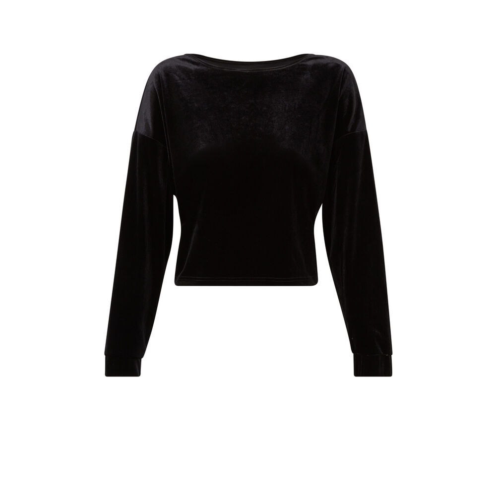 Sudadera de terciopelo con espalda con tatuaje de serpiente - negro negro.